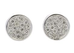 9ct White Gold Diamond Cluster Earring 0.16 Carats - Valued by GIE £1,805.00 - These elegant