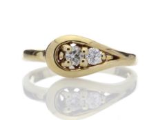 9ct Two Stone Claw Set Diamond Ring 0.18 Carats - Valued by AGI £1,335.00 - Two natural round