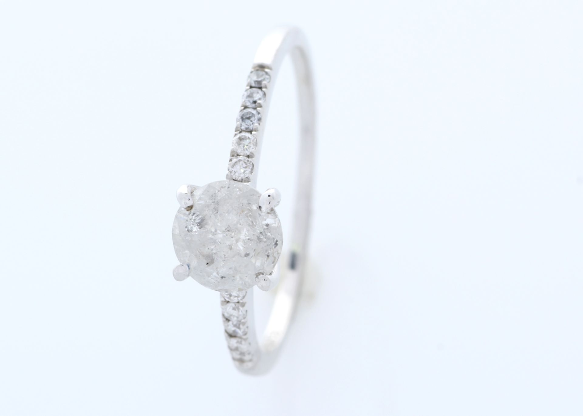 18ct White Gold Single Stone Prong Set With Stone Set Shoulders Diamond Ring (0.95) 1.05 Carats - - Image 3 of 4