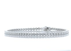 18ct White Gold Tennis Diamond Bracelet 2.94 Carats - Valued by IDI - 18ct White Gold Tennis Diamond