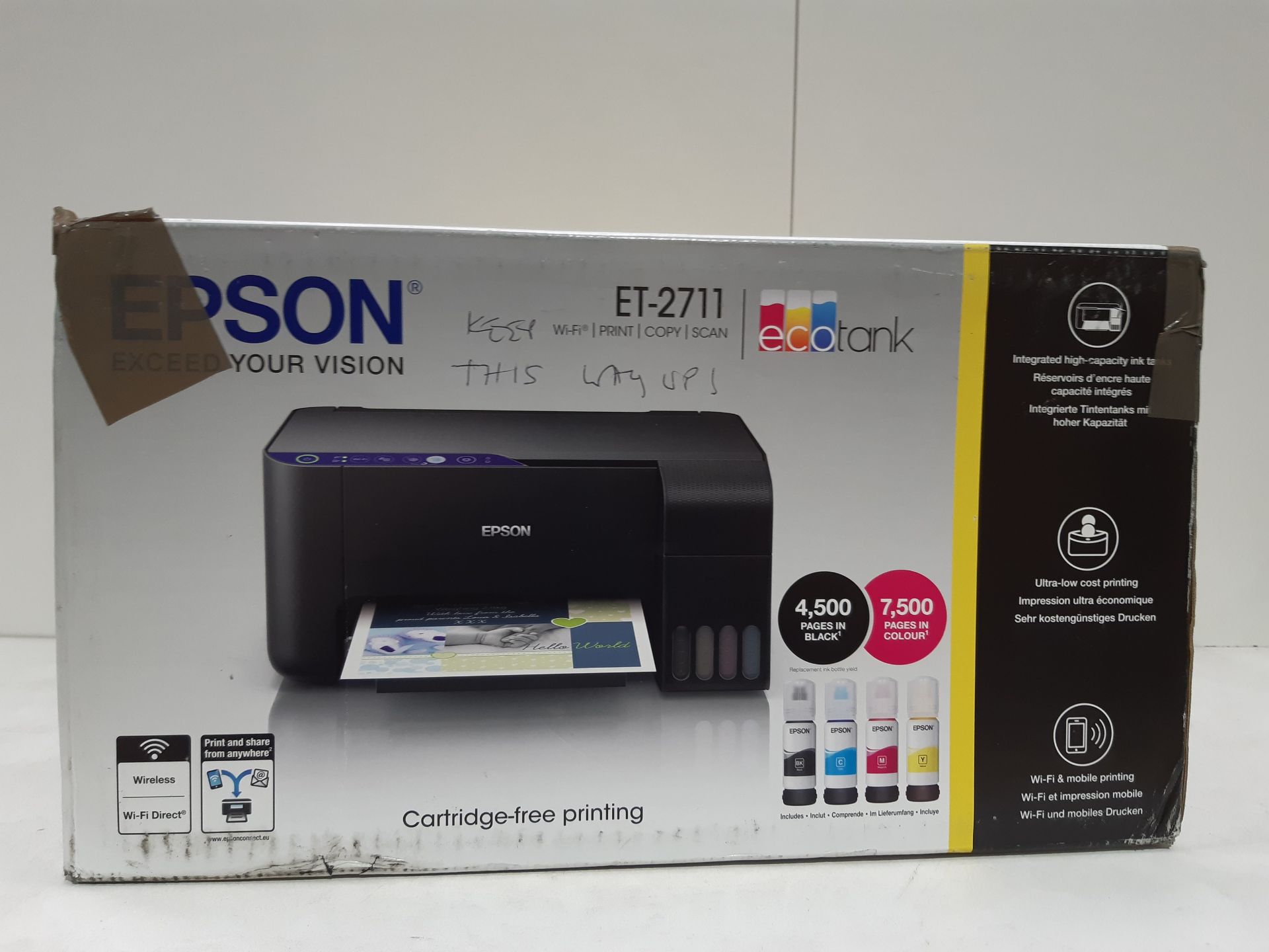 RRP £189.98 Epson EcoTank ET-2711 A4 Print/Scan/Copy Wi-Fi Printer - Image 2 of 2