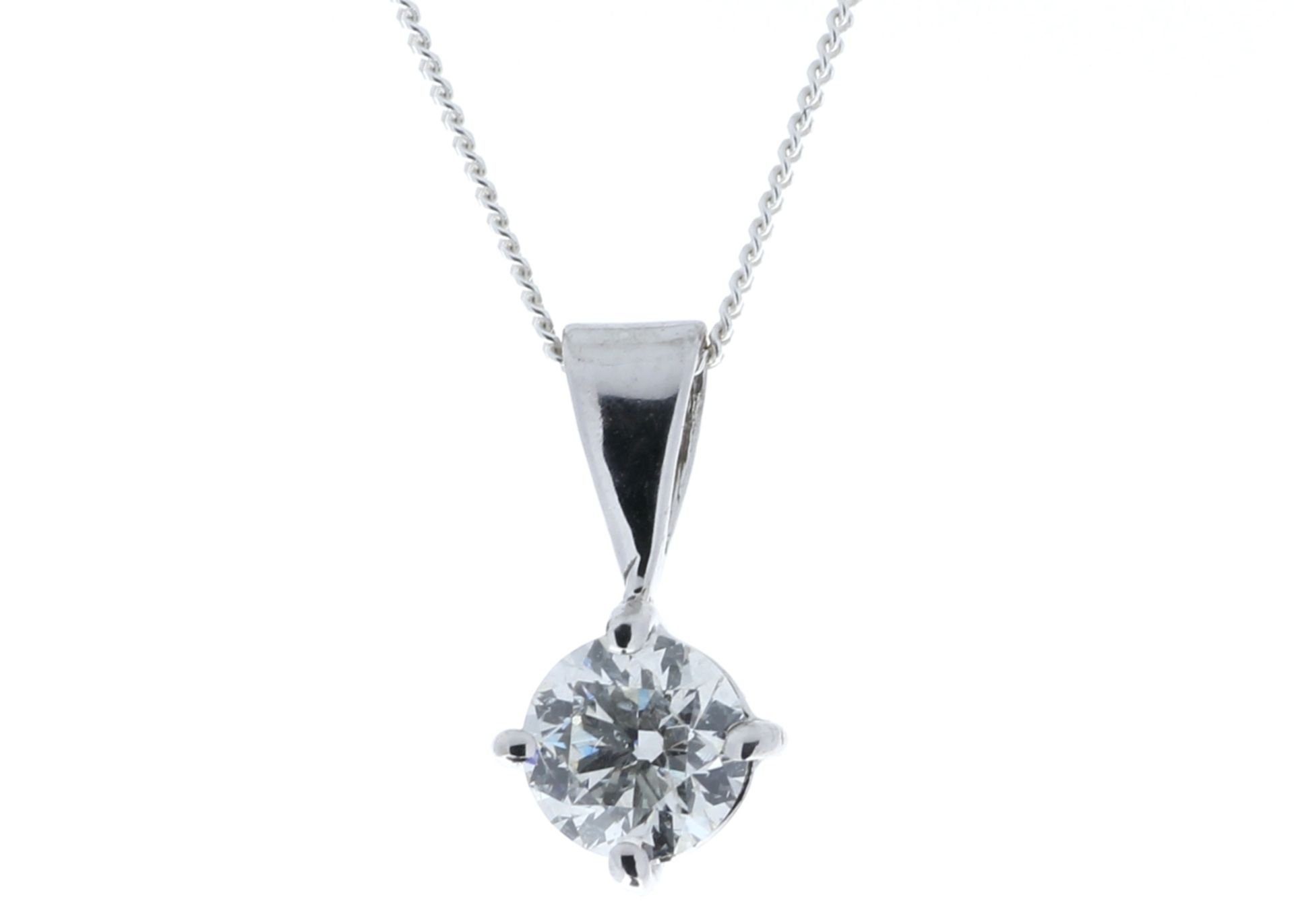 18ct White Gold Single Stone Wire Set Diamond Pendant 0.70 Carats - Valued by GIE £15,912.00 -