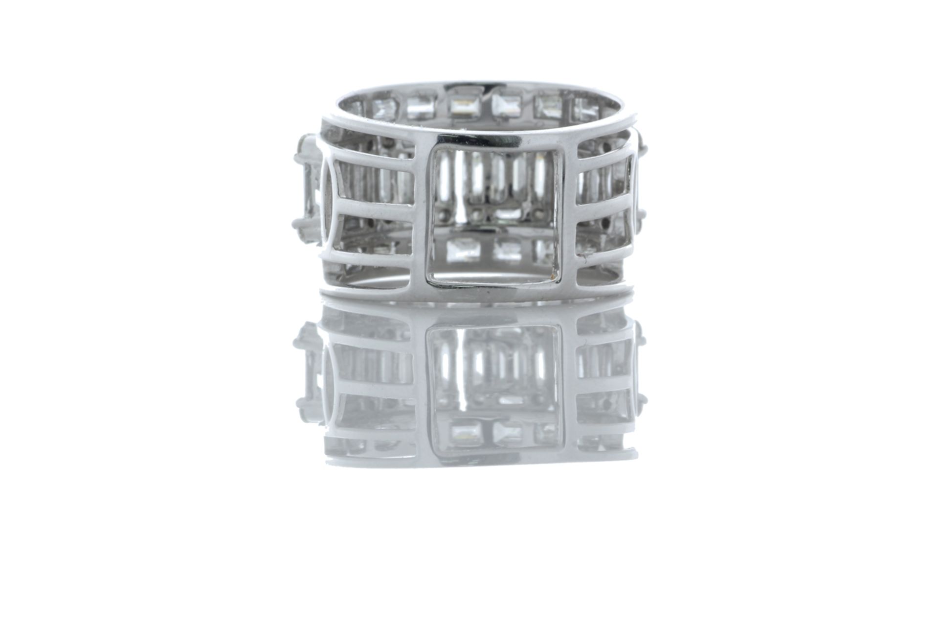 18ct White Gold Emerald Cut Eternity Diamond Ring 2.80 Carats - Valued by GIE £13,635.00 - 18ct - Image 2 of 5