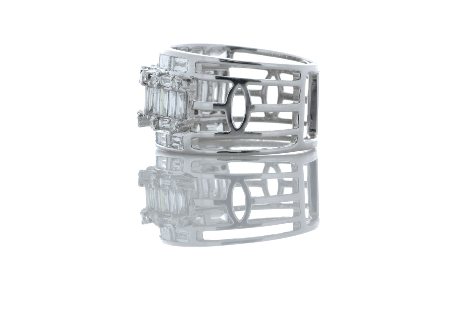 18ct White Gold Emerald Cut Eternity Diamond Ring 2.80 Carats - Valued by GIE £13,635.00 - 18ct - Image 3 of 5