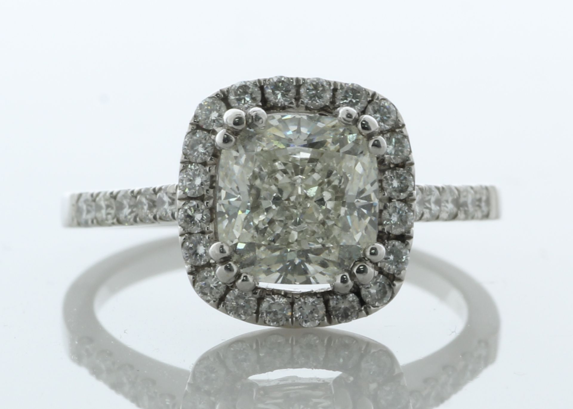 18ct White Gold Single Stone Cushion Cut Diamond Ring (2.13) 2.65 Carats - Valued by GIE £103,450.00