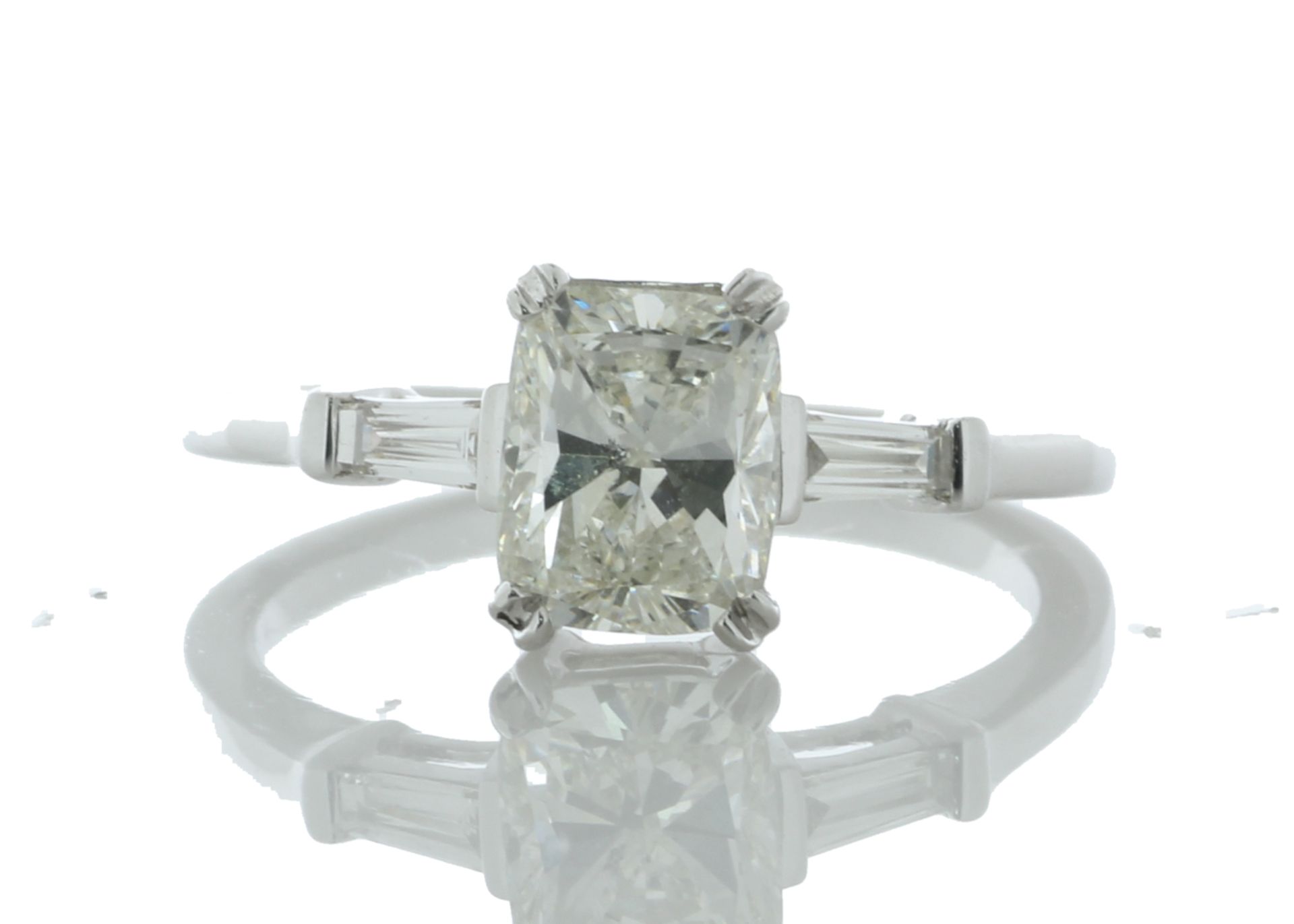 18ct White Gold Single Stone Radiant Cut Diamond Ring (1.50) 1.80 Carats - Valued by GIE £51,240.