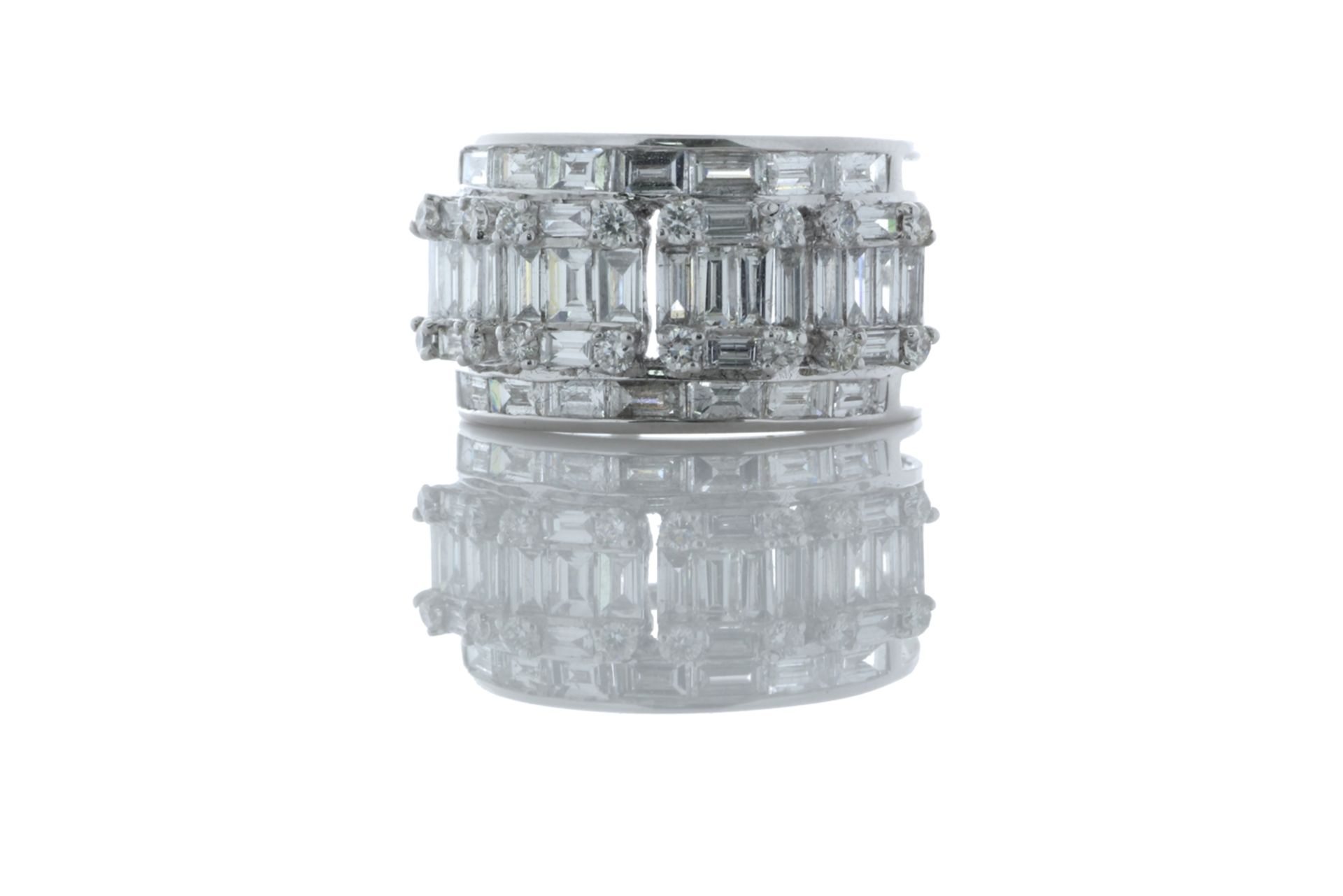 18ct White Gold Emerald Cut Eternity Diamond Ring 2.80 Carats - Valued by GIE £13,635.00 - 18ct