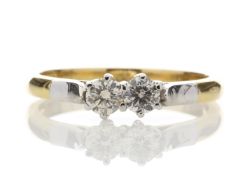 18ct Two Stone Claw Set Diamond Ring 0.33 Carats - Valued by GIE £7,450.00 - Two round brilliant cut