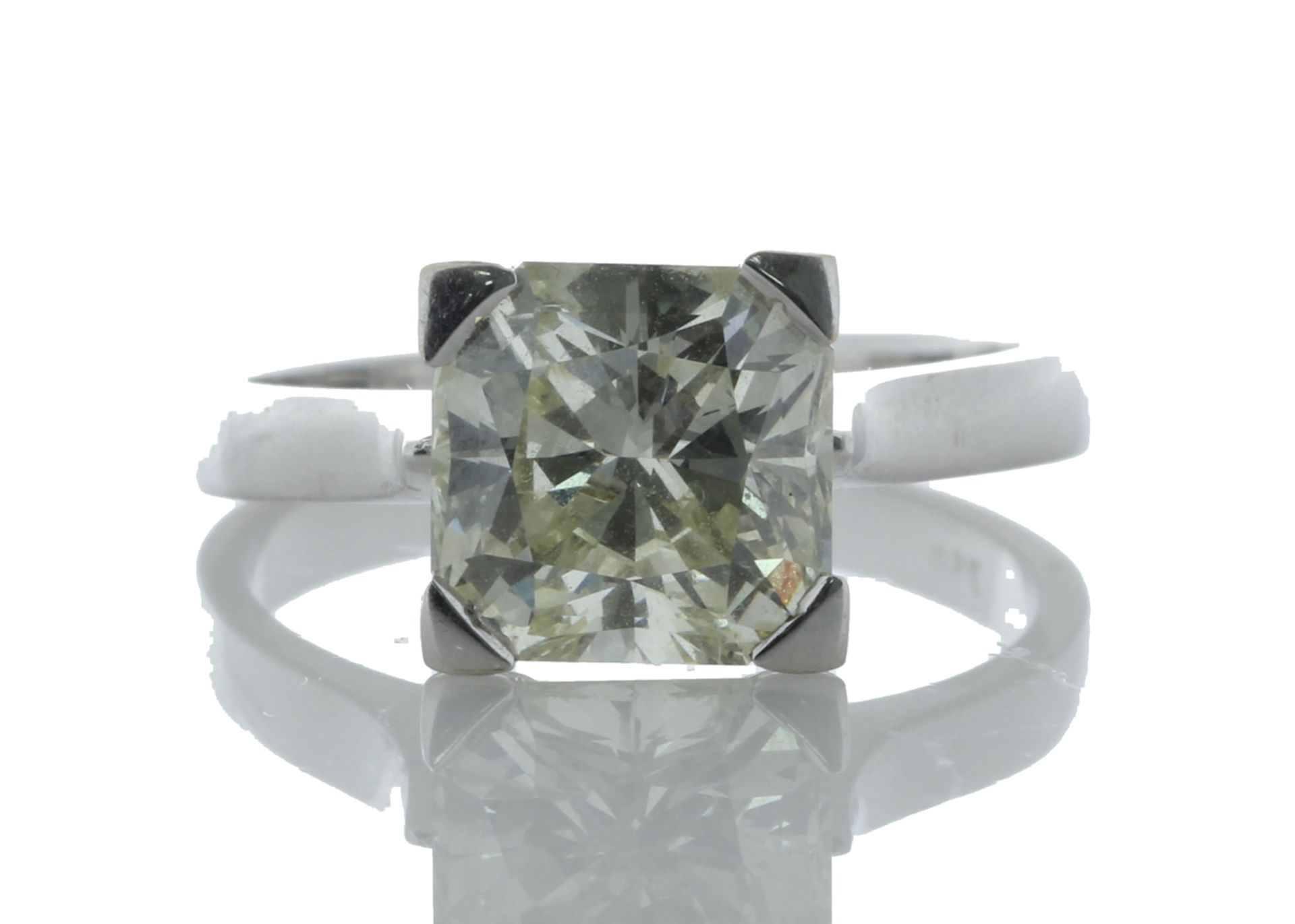 18ct White Gold Single Stone Radiant Cut Diamond Ring 3.02 Carats - Valued by GIE £89,540.00 -