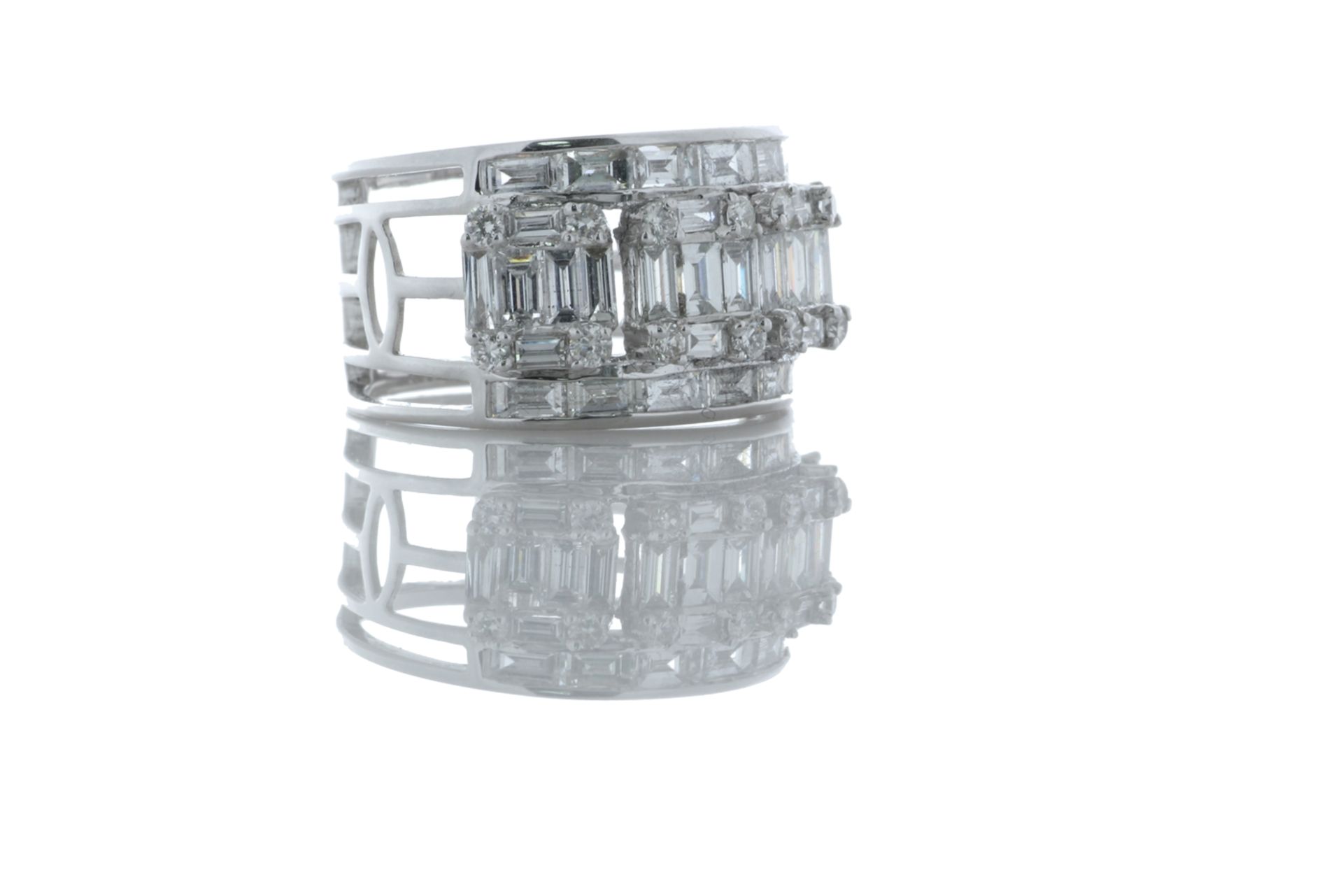 18ct White Gold Emerald Cut Eternity Diamond Ring 2.80 Carats - Valued by GIE £13,635.00 - 18ct - Image 4 of 5