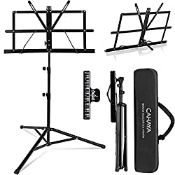 RRP £11.89 CAHAYA Sheet Music Stand Metal Portable with Carrying Bag