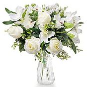 RRP £29.30 Love Bloom Fake Artificial Flowers with Vase