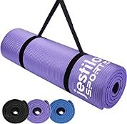RRP £17.99 Jestilo Yoga Mat for Women and Men| Non-slip NBR exercise mat | Eco-friendly