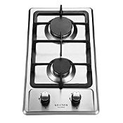RRP £96.11 NOXTON Built-in 2 Burner Domino Gas Hob Cooker in Stainless