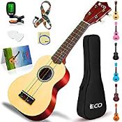 RRP £29.98 iECO Soprano Ukulele Beginner Kit-21In w/How to play