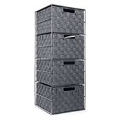RRP £32.99 EHC 4 Drawer Large Storage Unit Cabinet for Bedroom/Bathroom - Grey