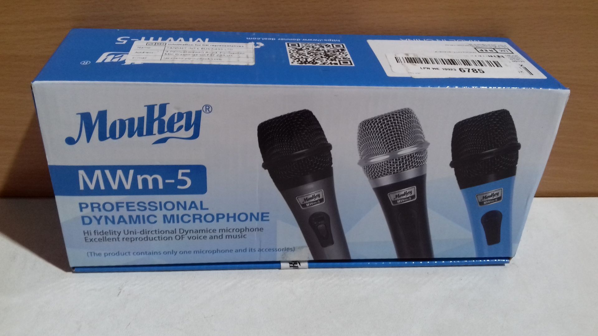 RRP £16.50 Moukey Dynamic Wired Karaoke Microphone Metal Handheld - Image 2 of 2