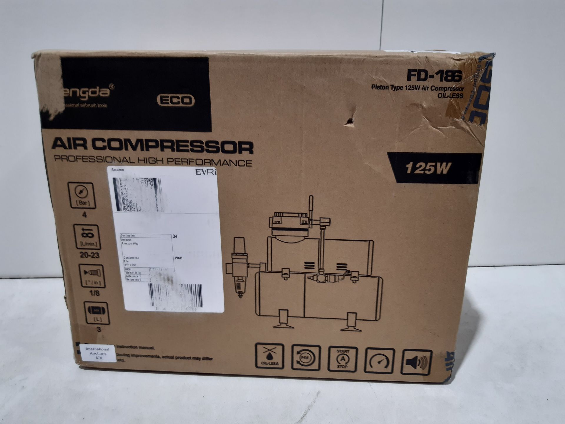 RRP £69.02 Fengda Airbrush Mini Compressor FD-186 with Powerful - Image 2 of 2