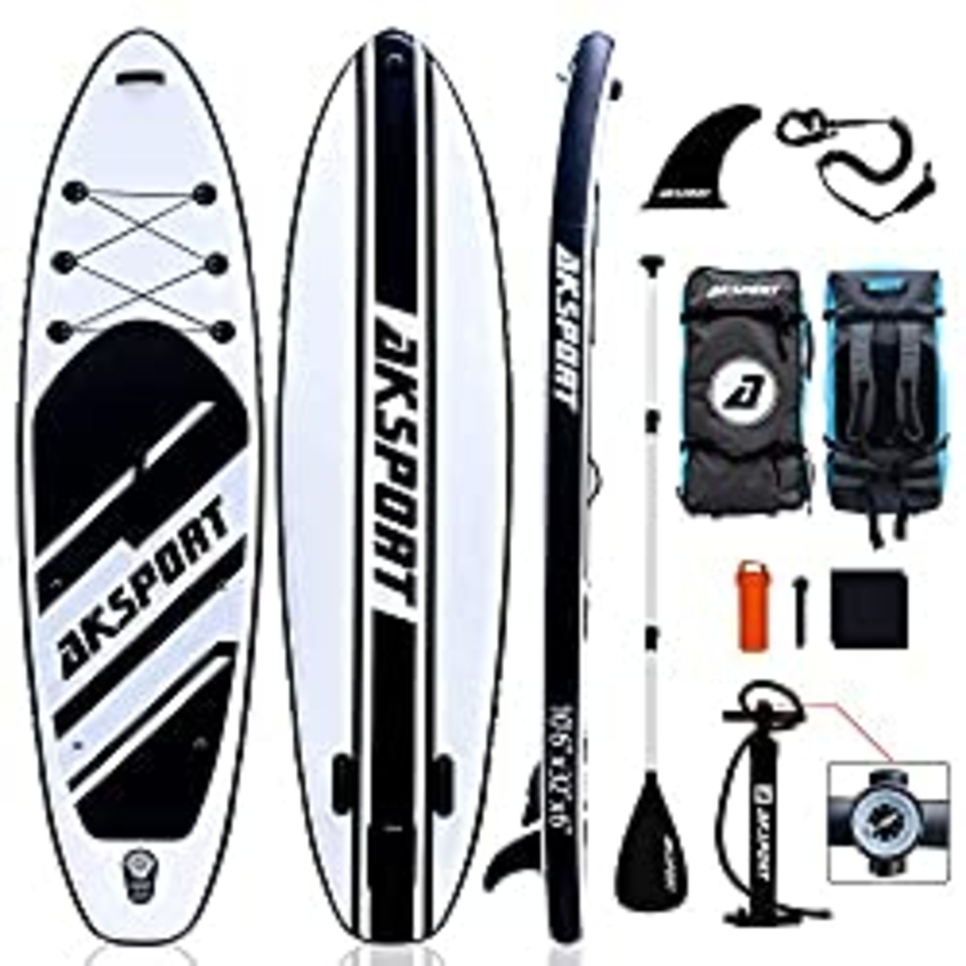 RRP £229.99 AKSPORT 10'6" 32" 6" Inflatable Stand Up Paddle Board