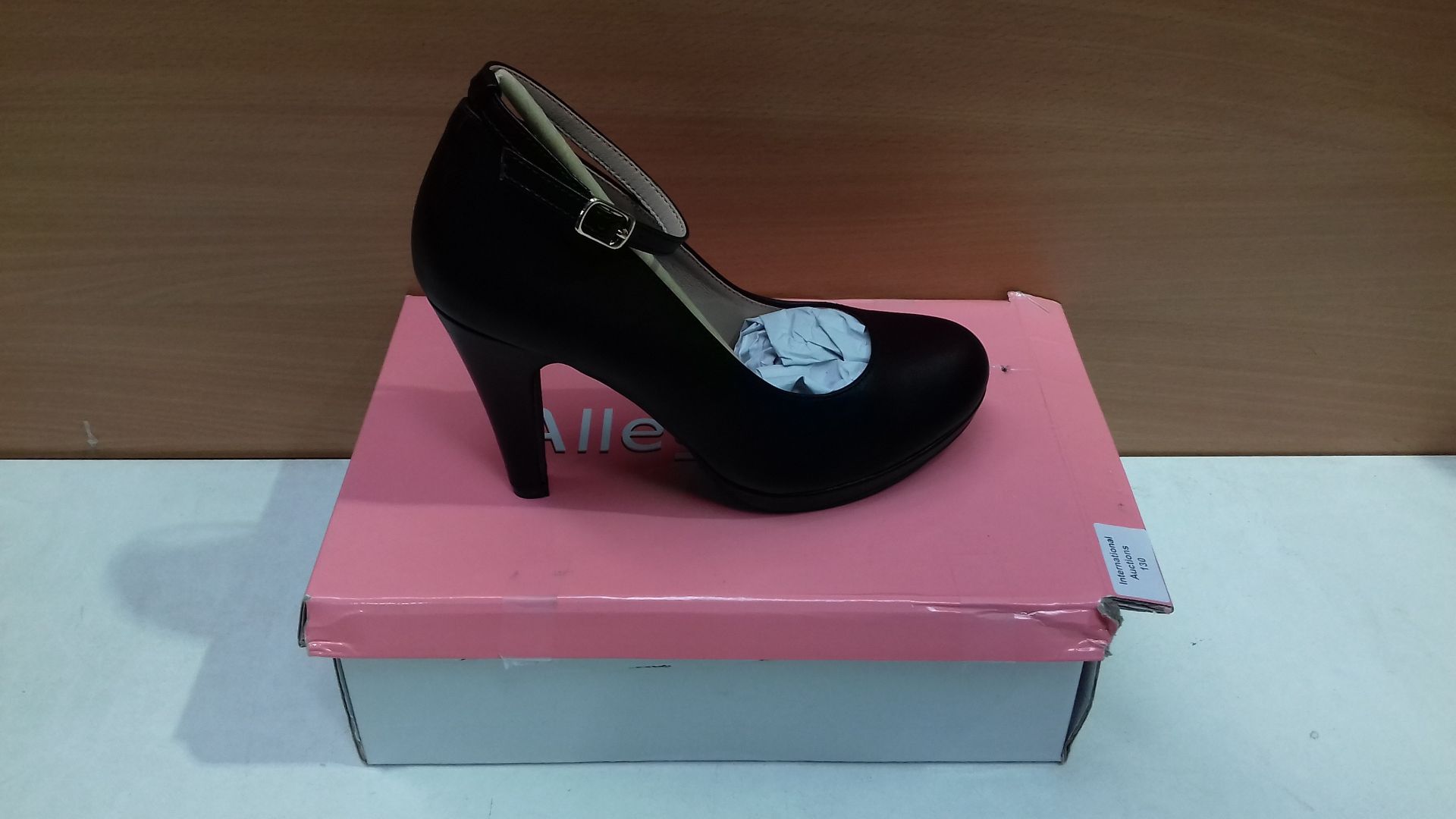 RRP £30.98 Allegra K Women's Round Toe Stiletto Heel Ankle Strap Court Shoes Black 7 - Image 2 of 2