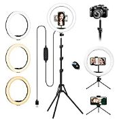 RRP £36.98 Ring Light with Tripod Stand & Phone Holder Tall