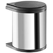 RRP £34.87 Hailo Kitchen Waste bin, Polished stainless steel, Black, One Size