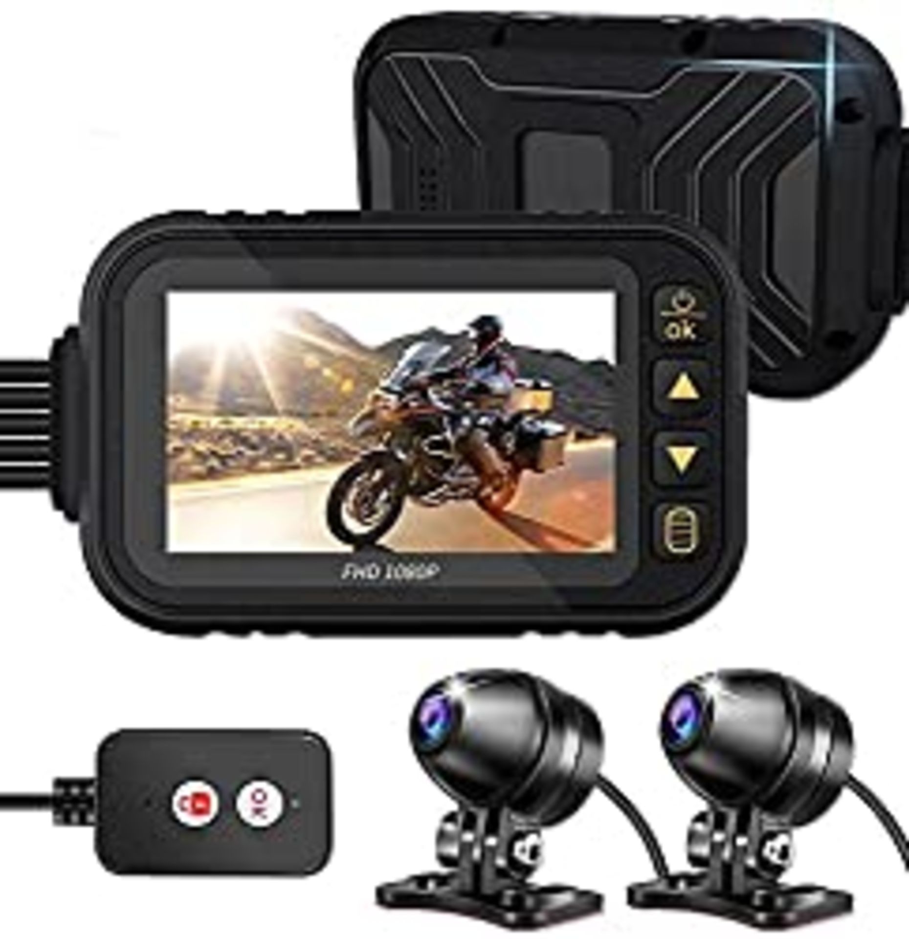 RRP £85.99 OBEST All Waterproof 1080P Motorcycle Dash cam