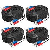RRP £25.99 ANNKE 4 Pack 30M/100 Feet BNC Video Power Cable Security
