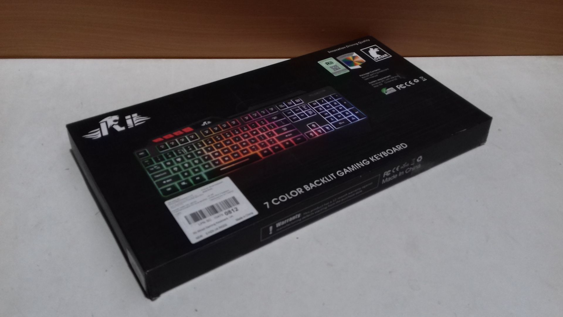 RRP £17.99 Rii RK900 Large Size 7 Colour LED Rainbow Gaming Keyboard UK Layout - Black - Image 2 of 2