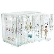 RRP £19.99 Discoball Acrylic 5 Panels Earrings Holder Dustproof