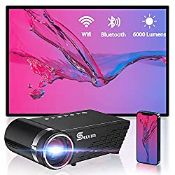 RRP £99.98 Selvim WiFi Bluetooth Projector 1080P Full HD Supported