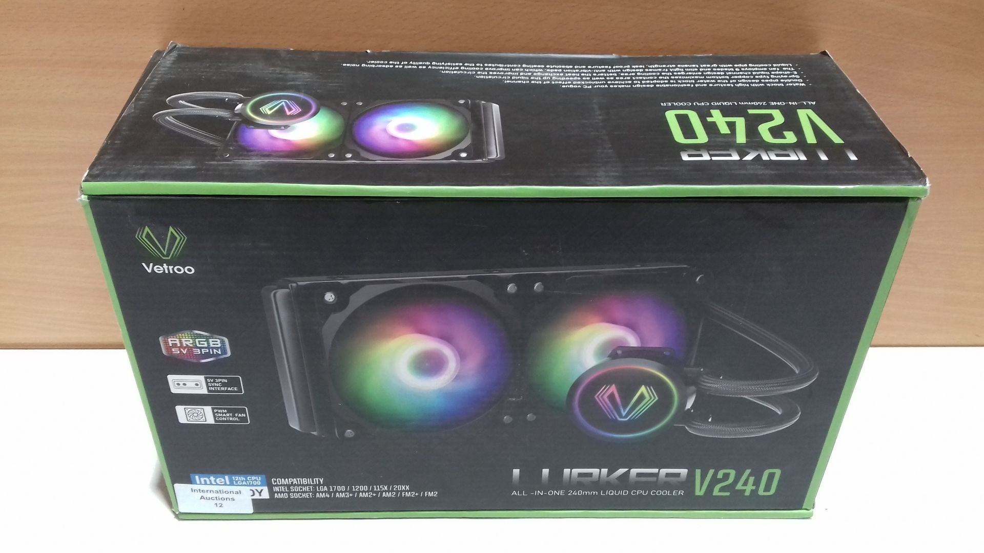 RRP £69.98 Vetroo V240 240mm Radiator Black Addressable RGB All-in-one - Image 2 of 2