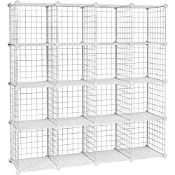 RRP £46.25 SONGMICS 16 Cube Metal Wire Storage Organiser