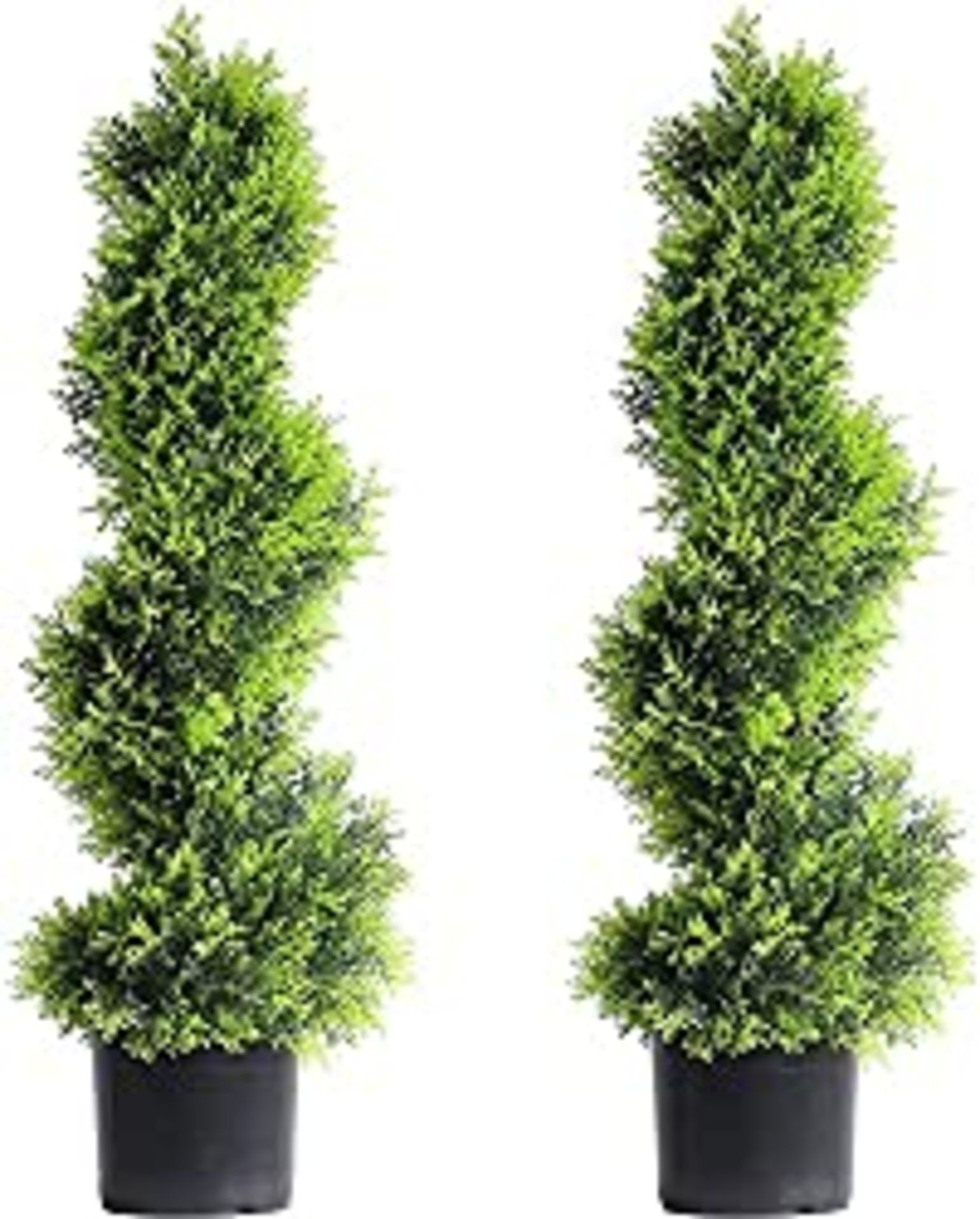 RRP £104.99 2 Set 3Ft/90cm Spiral Topiary Artificial Cypress Tree