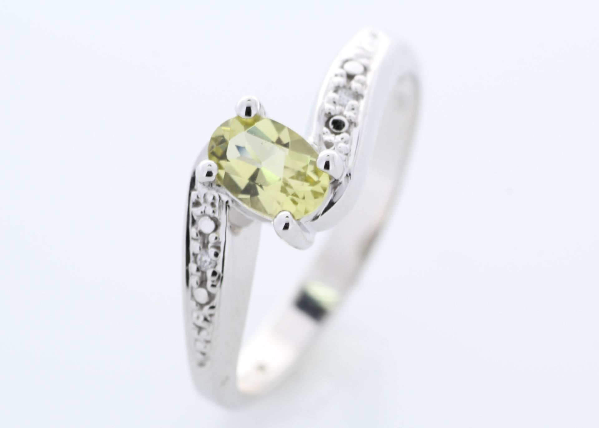 9ct White Gold Diamond And Lemon Quartz Ring 0.01 Carats - Valued by GIE £1,149.00 - 9ct White - Image 6 of 8