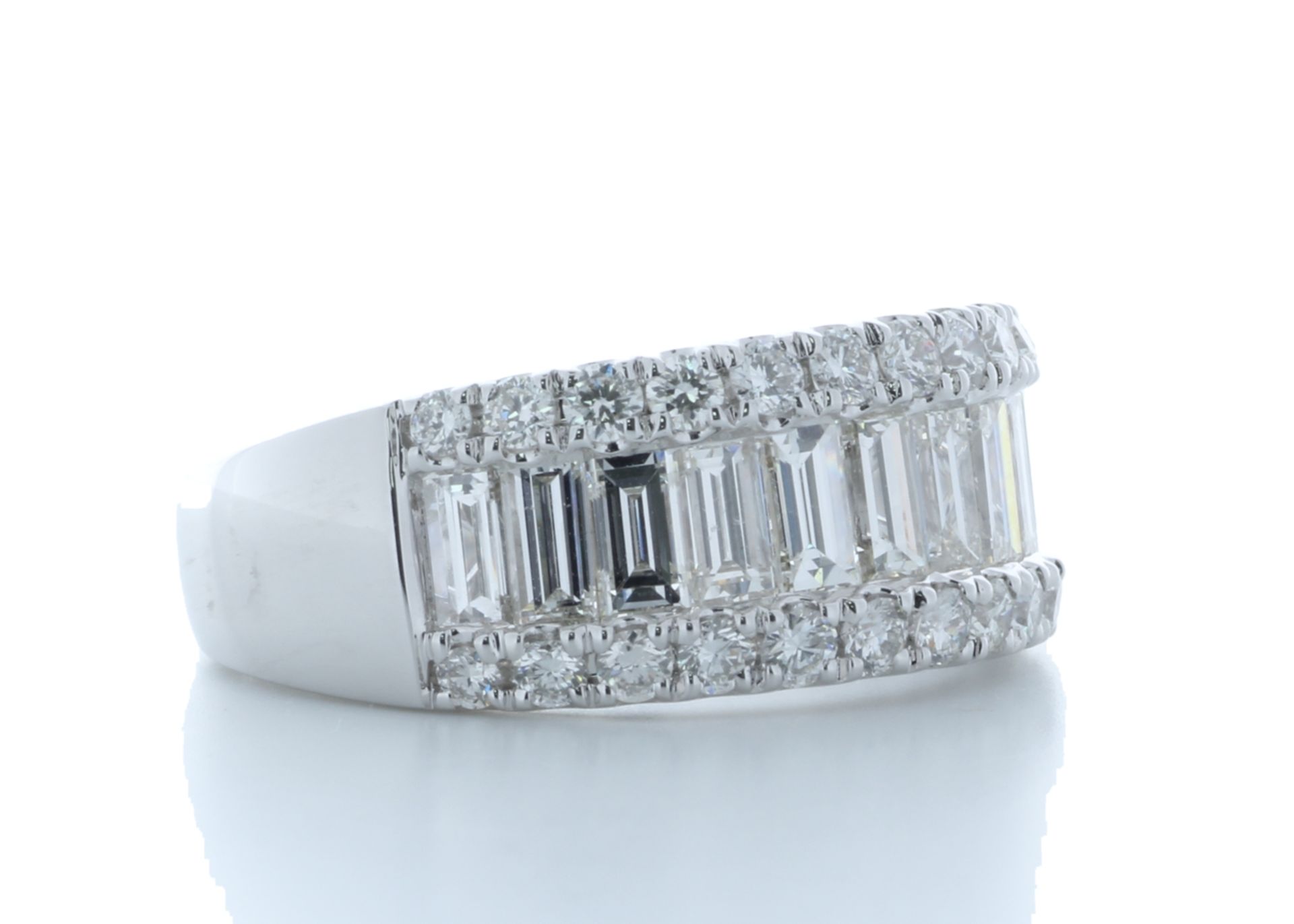 18ct White Gold Channel Set Semi Eternity Diamond Ring 2.34 Carats - Valued by AGI £17,600.00 - - Image 4 of 4