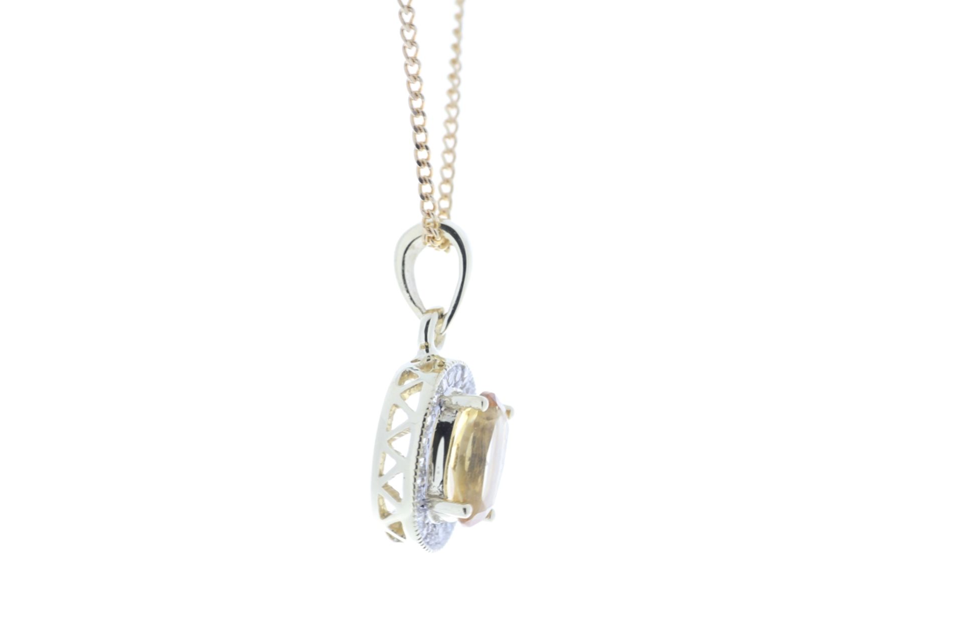9ct Yellow Gold Diamond And Citrine Pendant 0.11 Carats - Valued by GIE £1,520.00 - 9ct Yellow - Image 2 of 5
