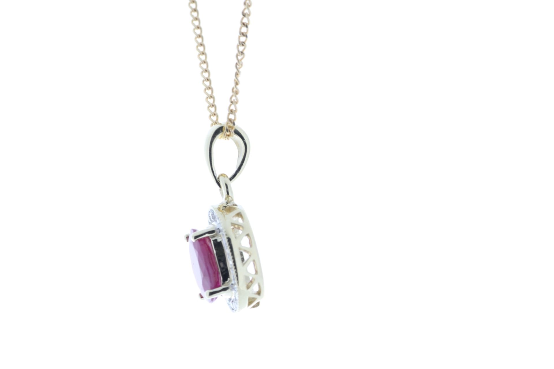 9ct Yellow Gold Diamond And Ruby Pendant 0.11 Carats - Valued by GIE £2,095.00 - 9ct Yellow Gold - Image 4 of 5
