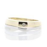 9ct Yellow Gold Single Stone Rub Over Set Diamond Ring 0.01 Carats - Valued by GIE £1,520.00 - A