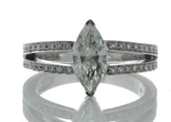 18ct White Gold Single Stone Pear Cut Diamond Ring (1.11) 1.41 Carats - Valued by GIE £17,465.00 -