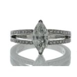 18ct White Gold Single Stone Pear Cut Diamond Ring (1.11) 1.41 Carats - Valued by GIE £17,465.00 -