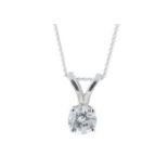 9ct White Gold Single Stone Claw Set Diamond Pendant 0.20 Carats - Valued by GIE £2,781.00 - 9ct