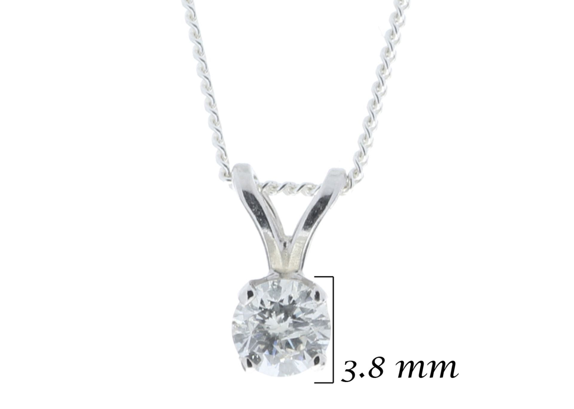 9ct White Gold Single Stone Claw Set Diamond Pendant 0.20 Carats - Valued by GIE £2,781.00 - 9ct - Image 5 of 6
