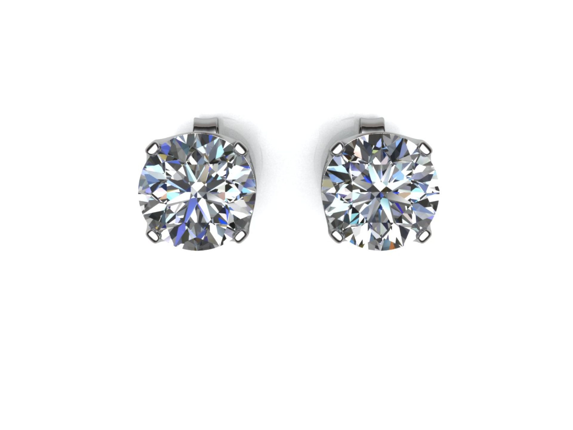 9ct White Gold Four Claw Set Diamond Earring 0.25 Carats - Valued by GIE £3,020.00 - 9ct White