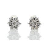 9ct White Gold Fancy Diamond Flower Earring 0.20 Carats - Valued by GIE £2,595.00 - 9ct White Gold