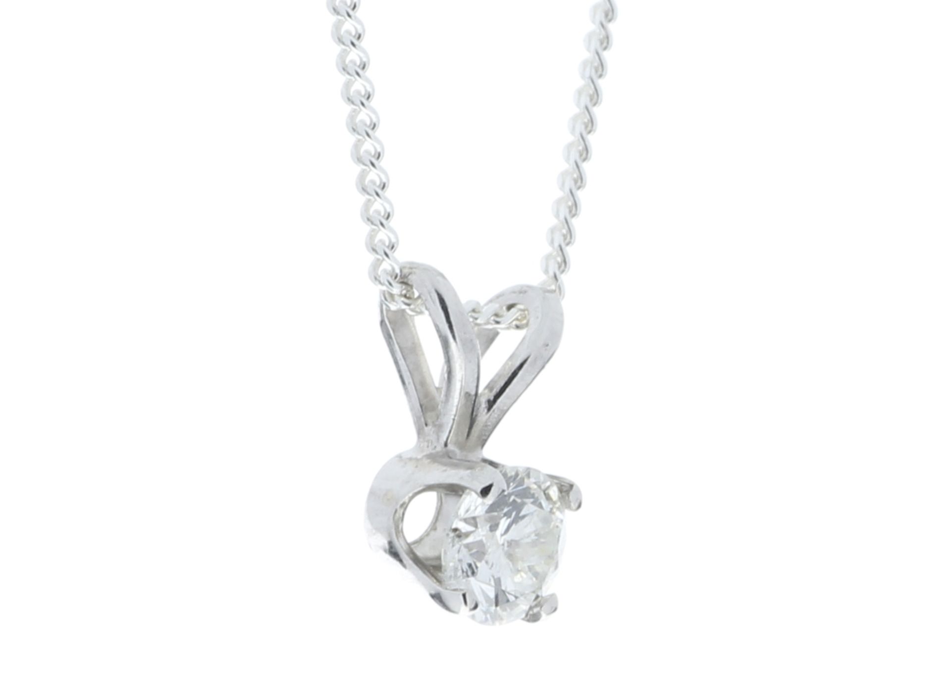 9ct White Gold Single Stone Claw Set Diamond Pendant 0.20 Carats - Valued by GIE £2,781.00 - 9ct - Image 2 of 6
