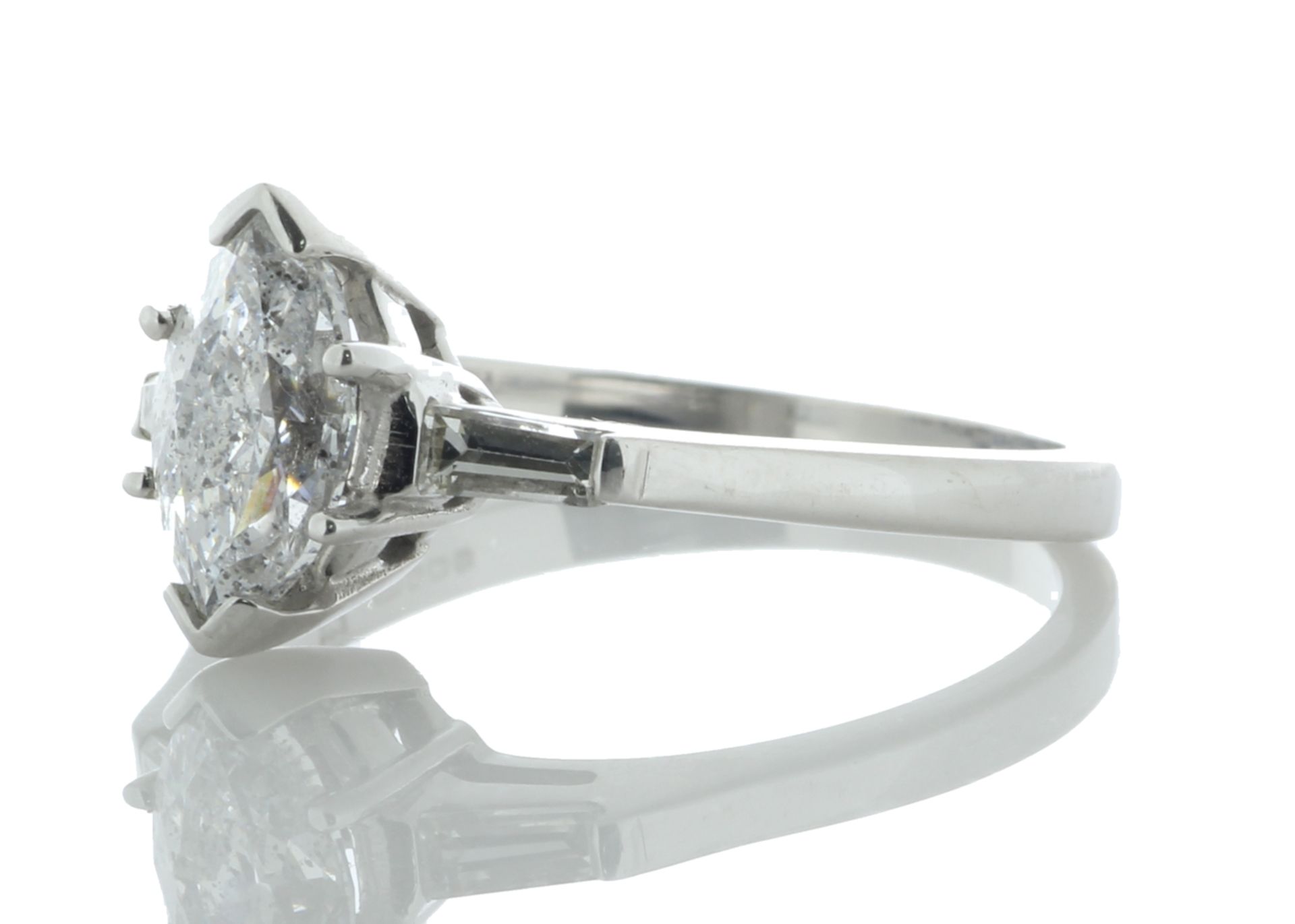 18ct White Gold Single Stone Marquise Cut Diamond Ring (1.01) 1.22 Carats - Valued by GIE £17,945.00 - Image 2 of 5