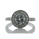 18ct White Gold Single Stone Rub Over With Stone Set Shoulders Diamond Ring (1.50) 2.00 Carats -