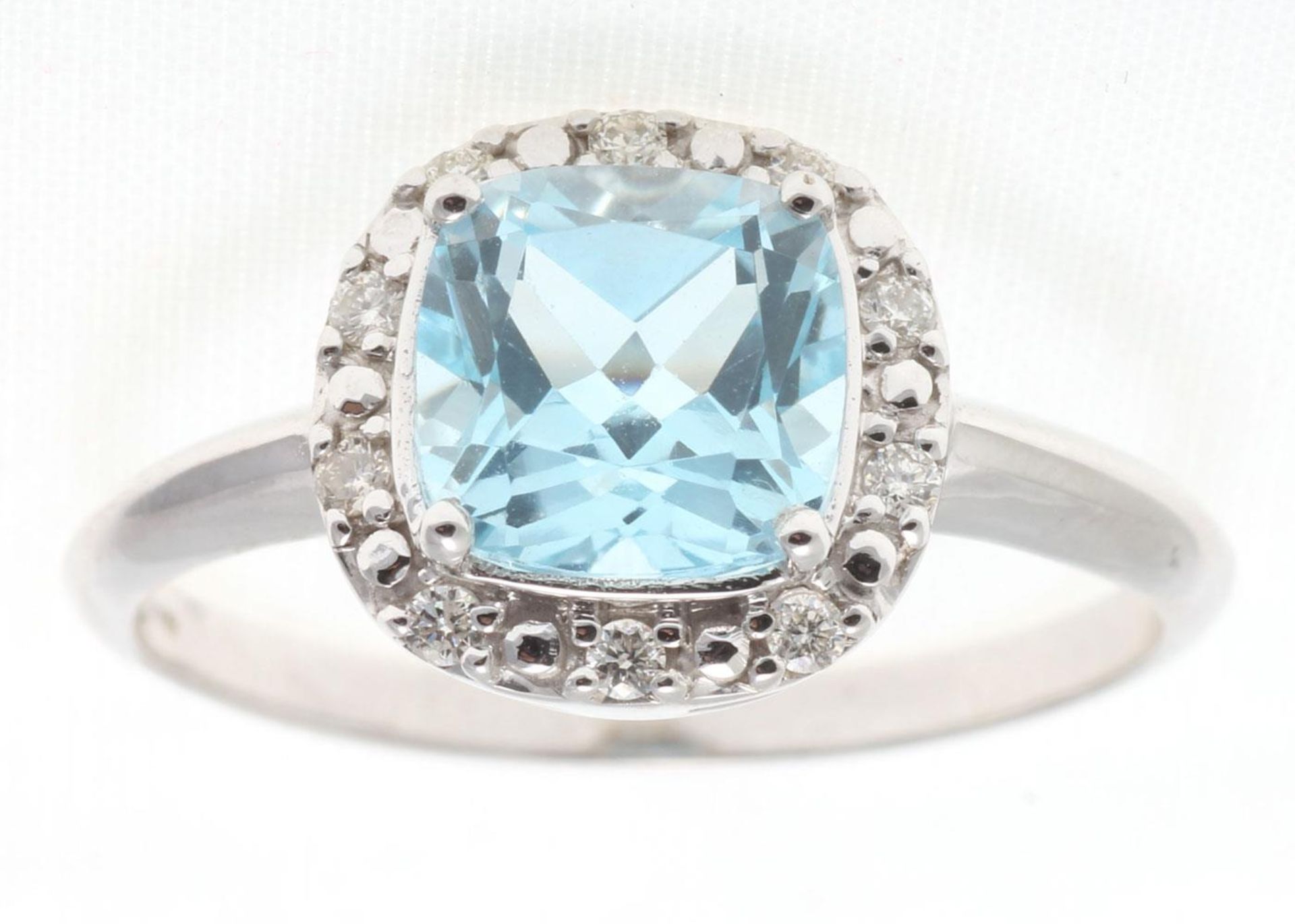 9ct White Gold Diamond And Blue Topaz Ring 0.10 Carats - Valued by GIE £1,920.00 - A stunning - Image 6 of 9
