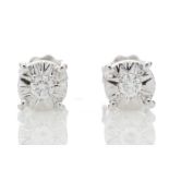 9ct White Gold Single Stone Claw Set Diamond Earring 0.10 Carats - Valued by GIE £1,745.00 - 9ct